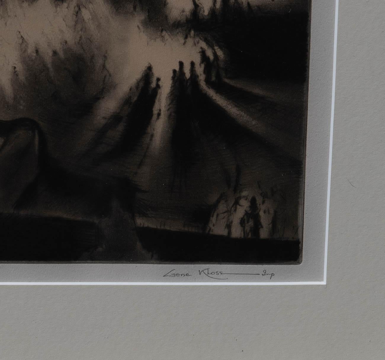 Weihnachtsfeuerböcke, Taos (Amerikanischer Impressionismus), Print, von Gene Kloss