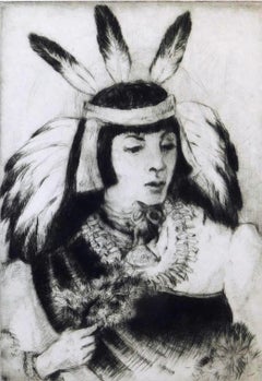 Gene Kloss Etching, 1982 - "Pueblo Dancer"