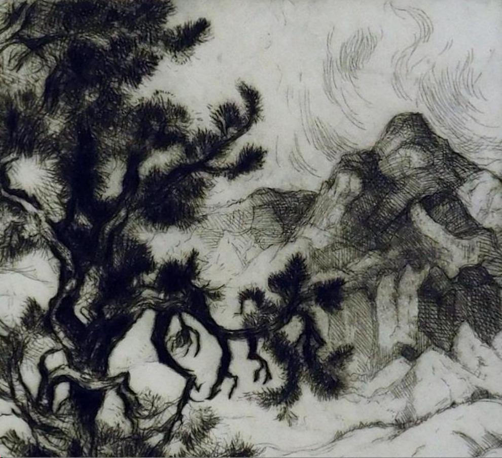 Gene Kloss Original Etching, 1981 - 