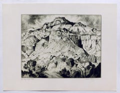 Gene Kloss Original Pencil Signed Etching. Navajo Canyon Cliffs