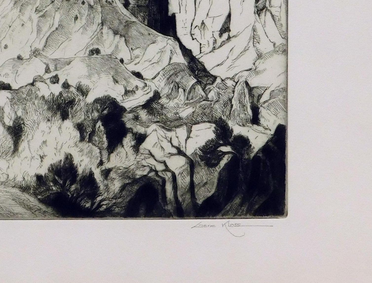 Gene Kloss Grabado original firmado a lápiz. Acantilados del Cañón del Navajo en venta 3