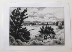 Taos Artist Gene Kloss Original Etching. Indian Summer