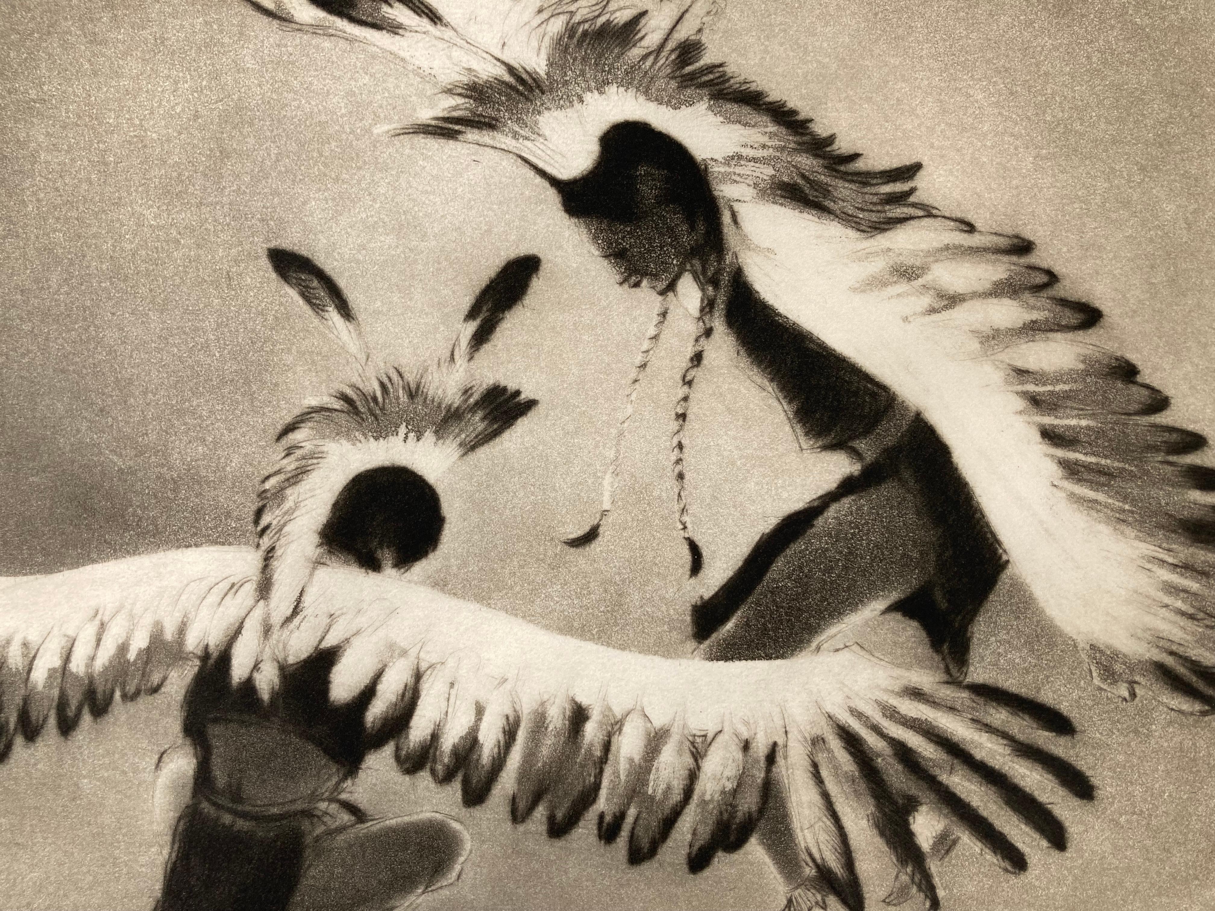Taos Eagle Dance - American Modern Print by Gene Kloss