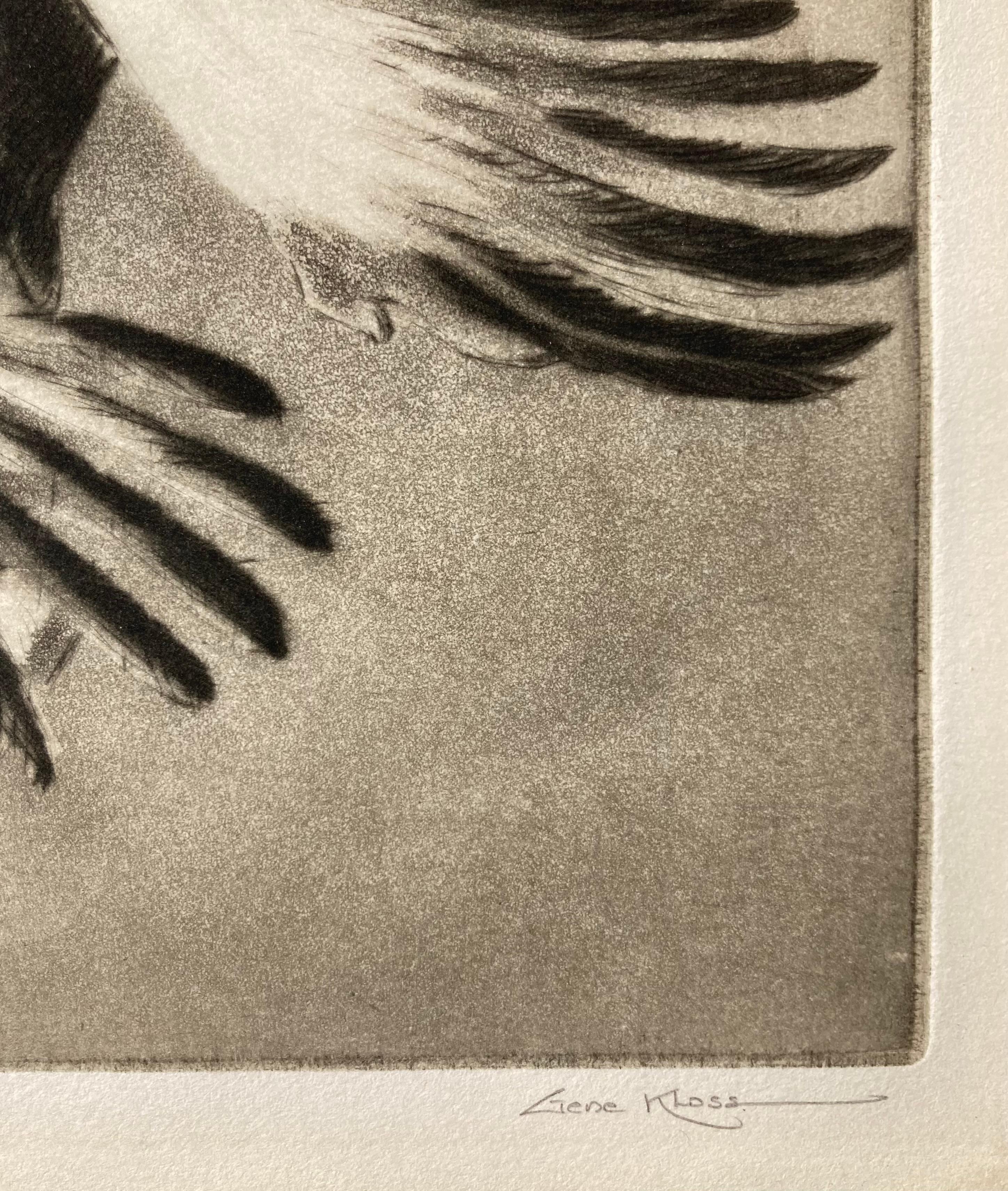 Taos Eagle Dance - Brown Figurative Print by Gene Kloss