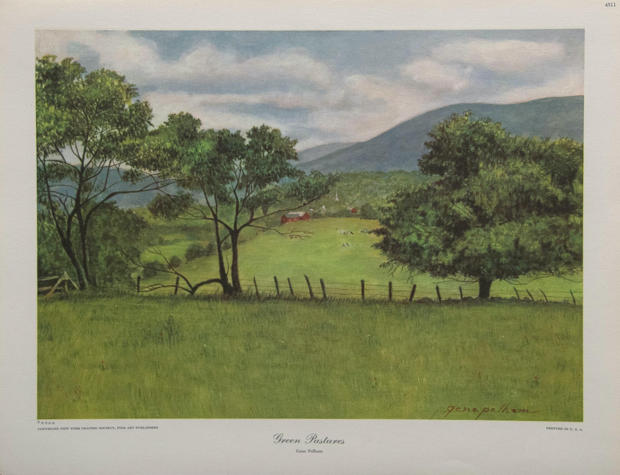 Landscape Print di Gene Pelham  - "Pascoli verdi" di Gene Pelham. Stampato negli Stati Uniti.