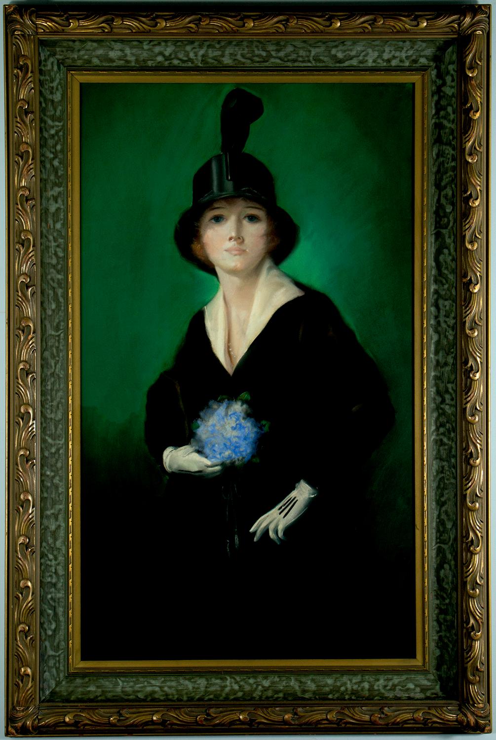 Blaues Lass mit blauem Auge – Painting von Gene Pressler