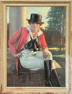 "The Equestrian" Gene Pressler, Countryside Setting, American Society Portrait