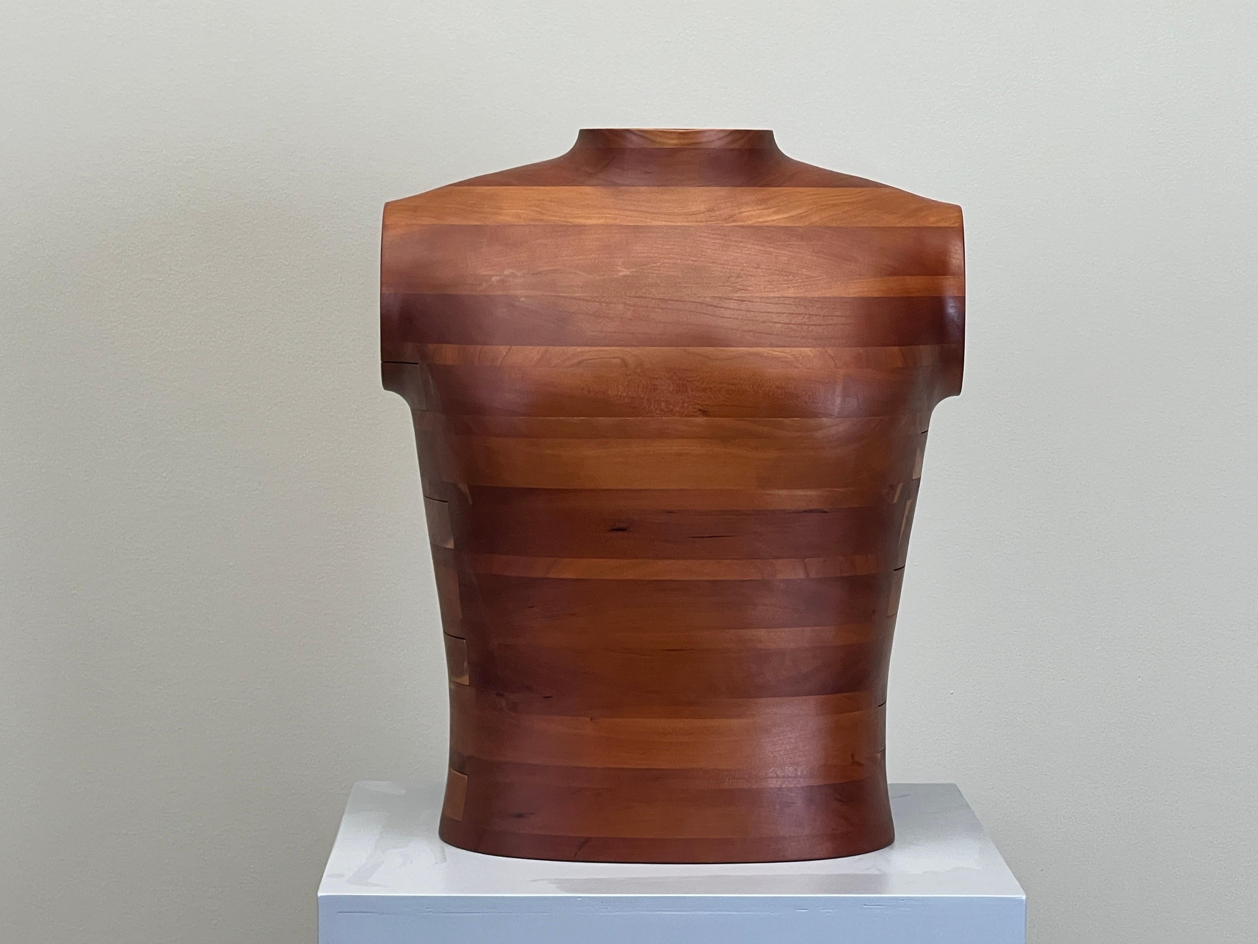 Un bellissimo portagioie in laminato impilato con cassetti a molla. Firmato e datato Gene Scherer, 1986. 