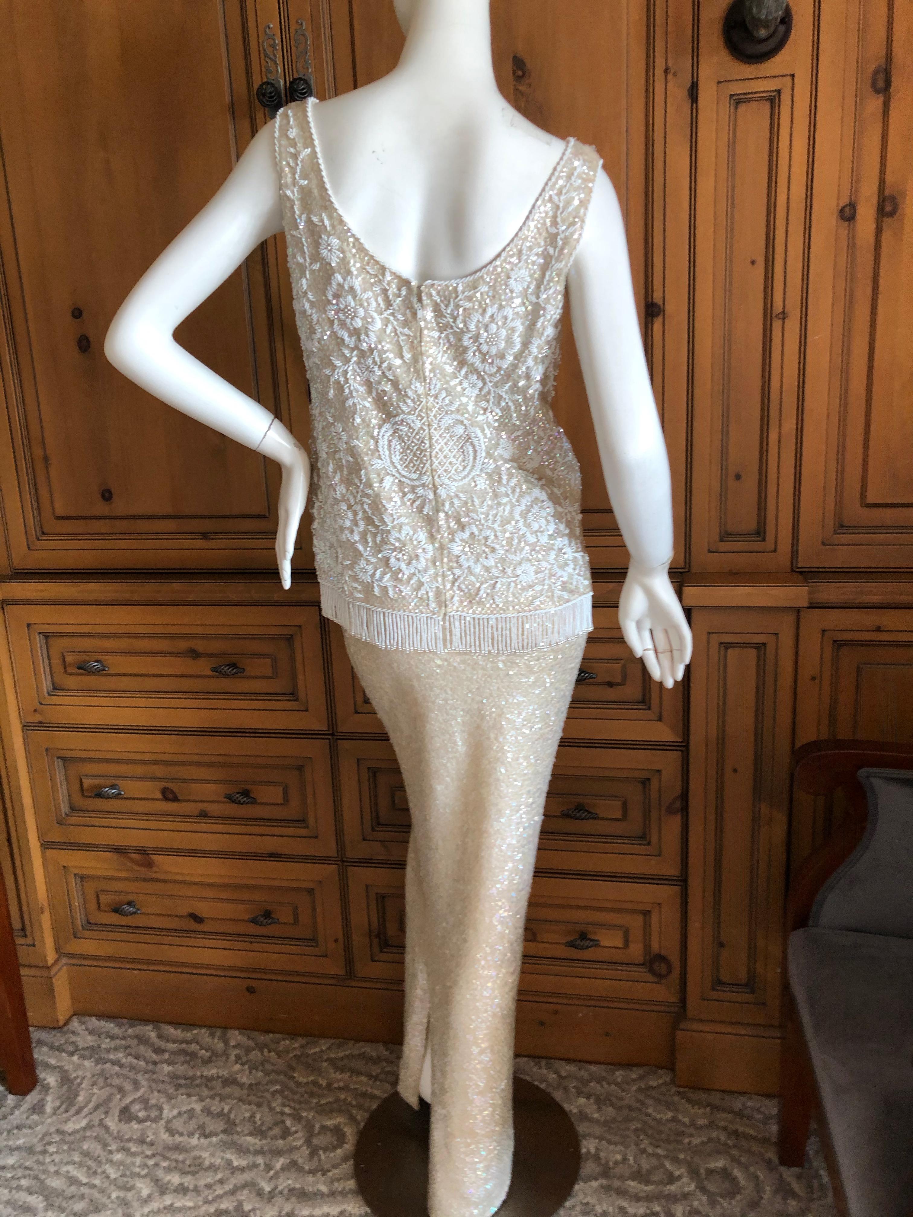 Gene Shelly's Boutique Internationale 60's Sequin Bead Embellished 2 pc Ensemble For Sale 8