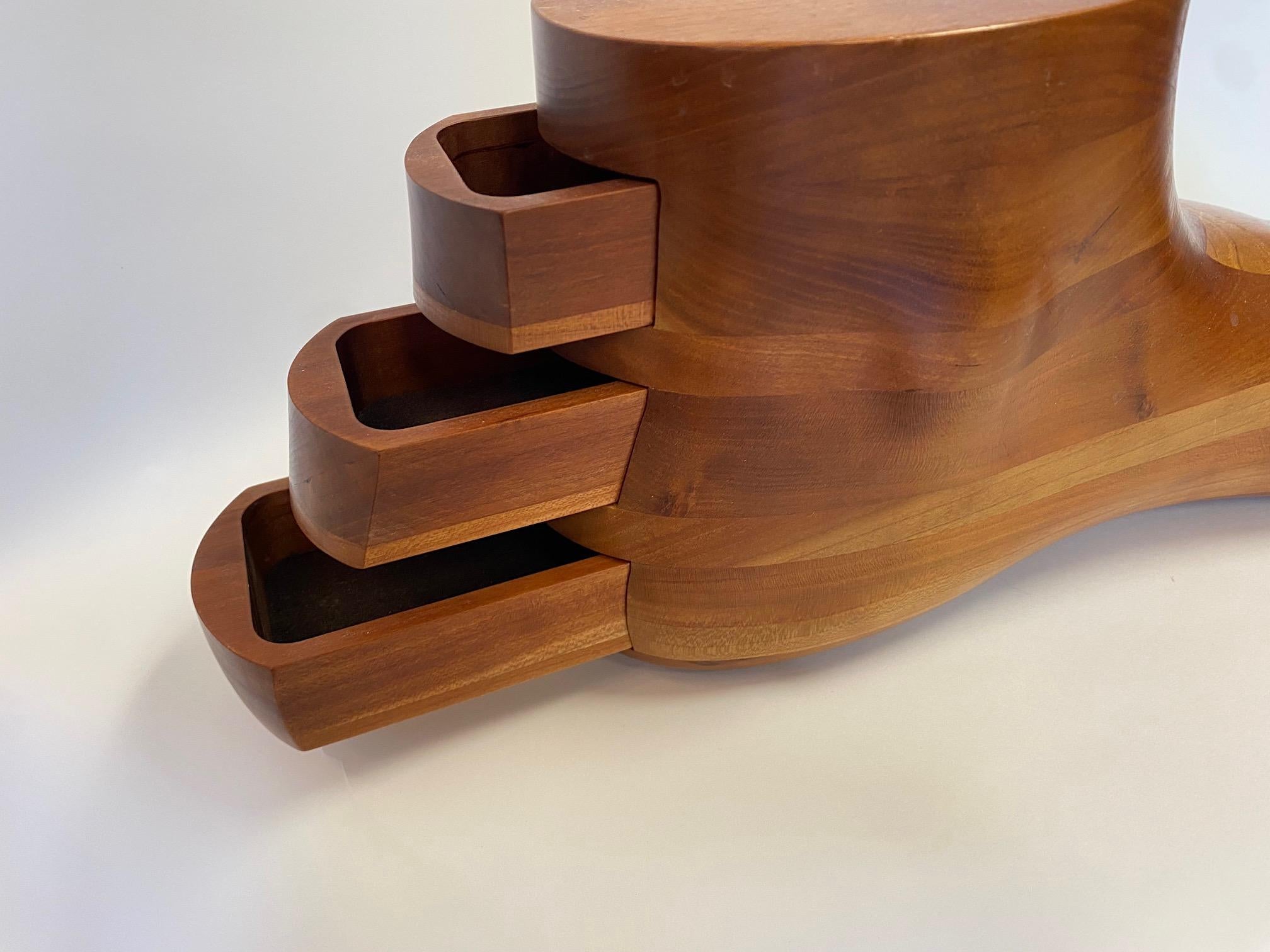 Gene Sherer Foot Sculpture Box with Drawers In Good Condition For Sale In West Palm Beach, FL
