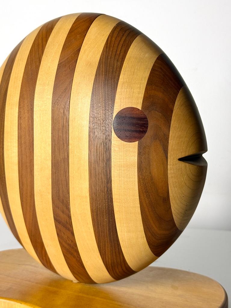 Gene Sherer Studio Craft Sculptural Wood Fish Jewelry Box Cabinet 1984 in vendita 1