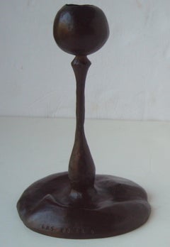 Gene Summers 2B/ 6 Candlestick, Sculpture Bronze, with Brown Patina, Signed GRS