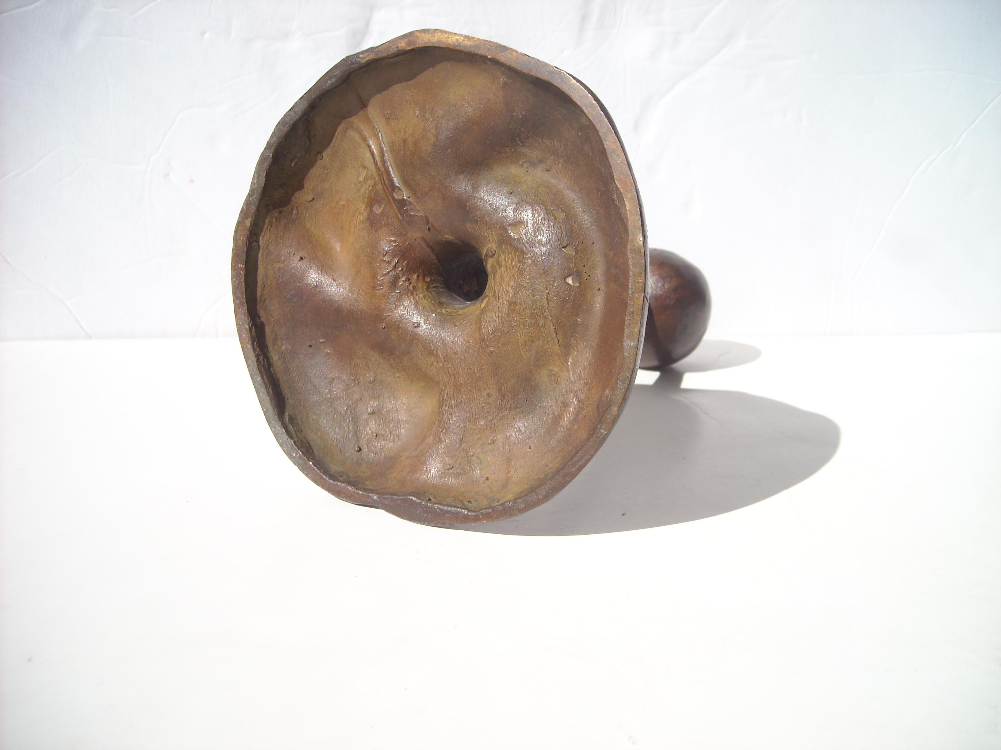 Post-Modern Gene Summers 2B/ 6 Candlestick, Sculpture Bronze, with Brown Patina, Signed GRS