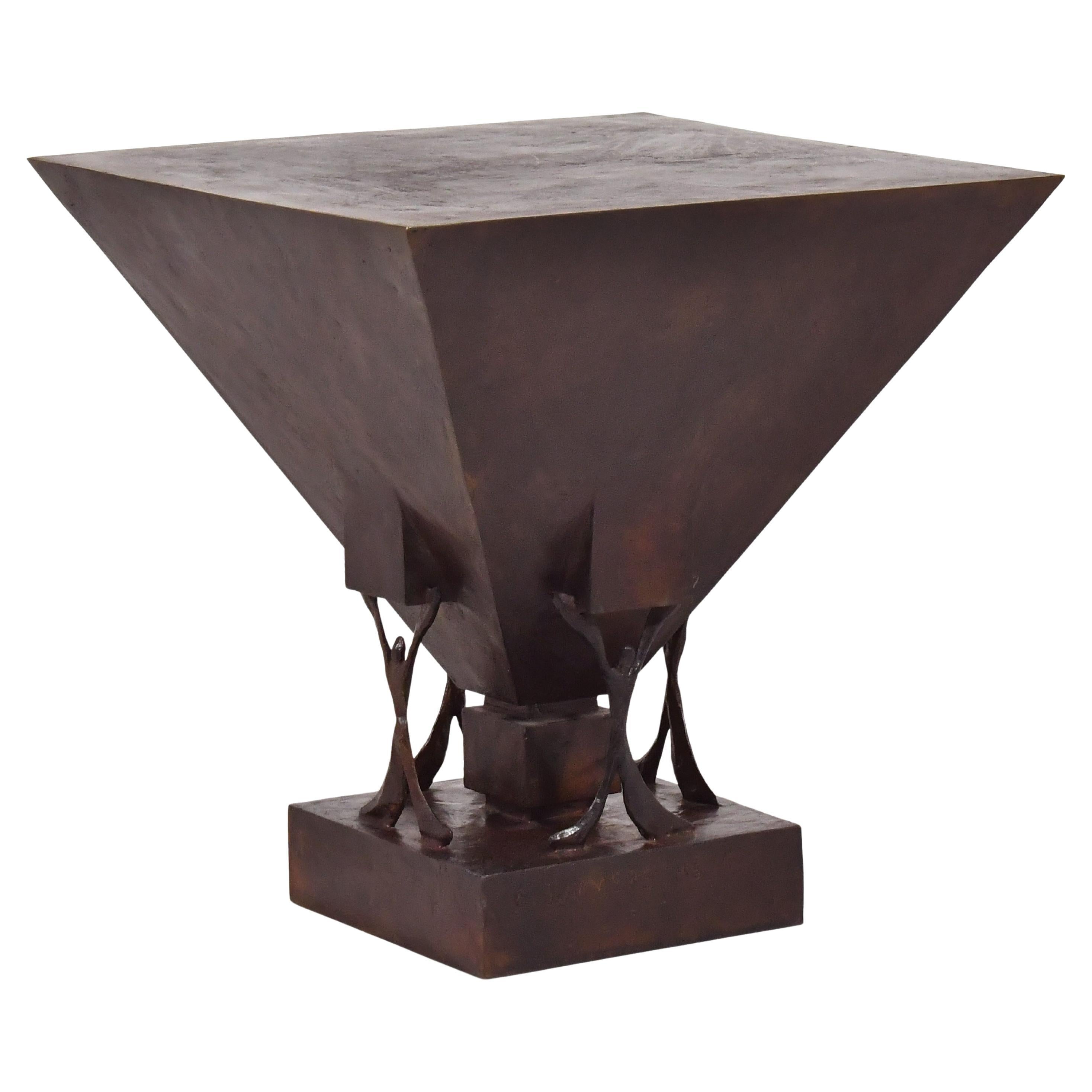 Gene Summers Bronze F4 Side Table For Sale