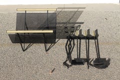 Gene Tepper Porta riviste / porta ceppi con strumenti per caminetto