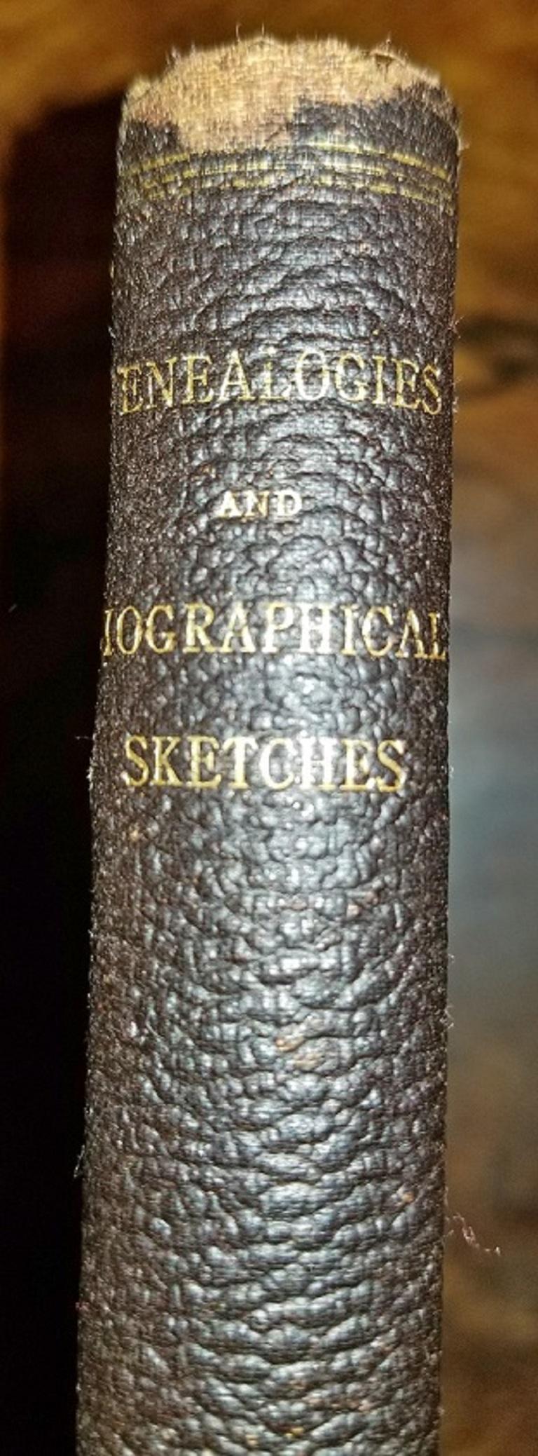 Genealogies and Sketches of Some Old Families of VA and KY by BF Van Meter 1901 In Good Condition For Sale In Dallas, TX