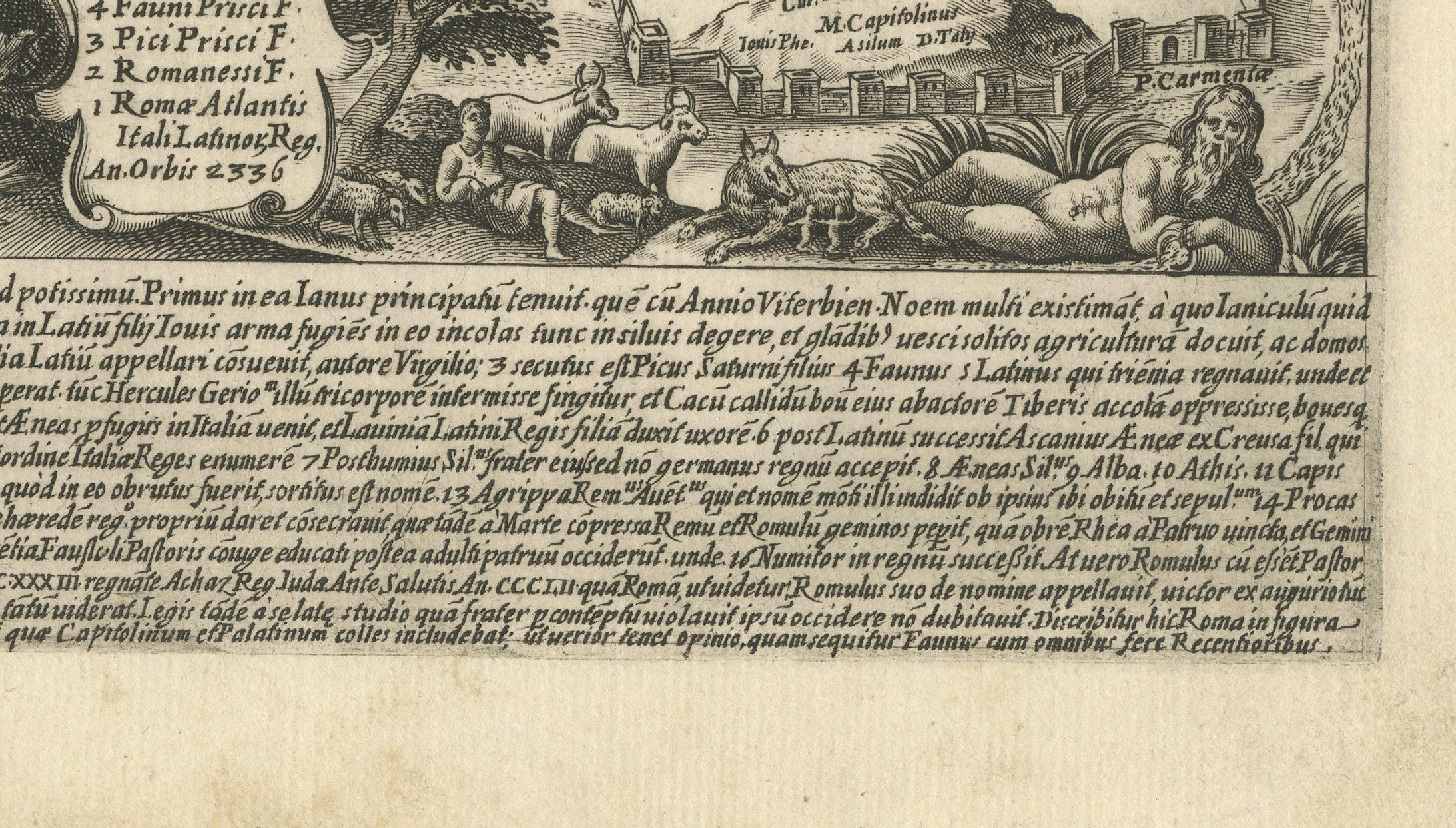 Genealogy of the Founders of Rome – Giacomo Lauro Engraving, c.1612