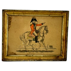 Antique General Abercrombie Gouache Print in Guitwood Pictureframe .