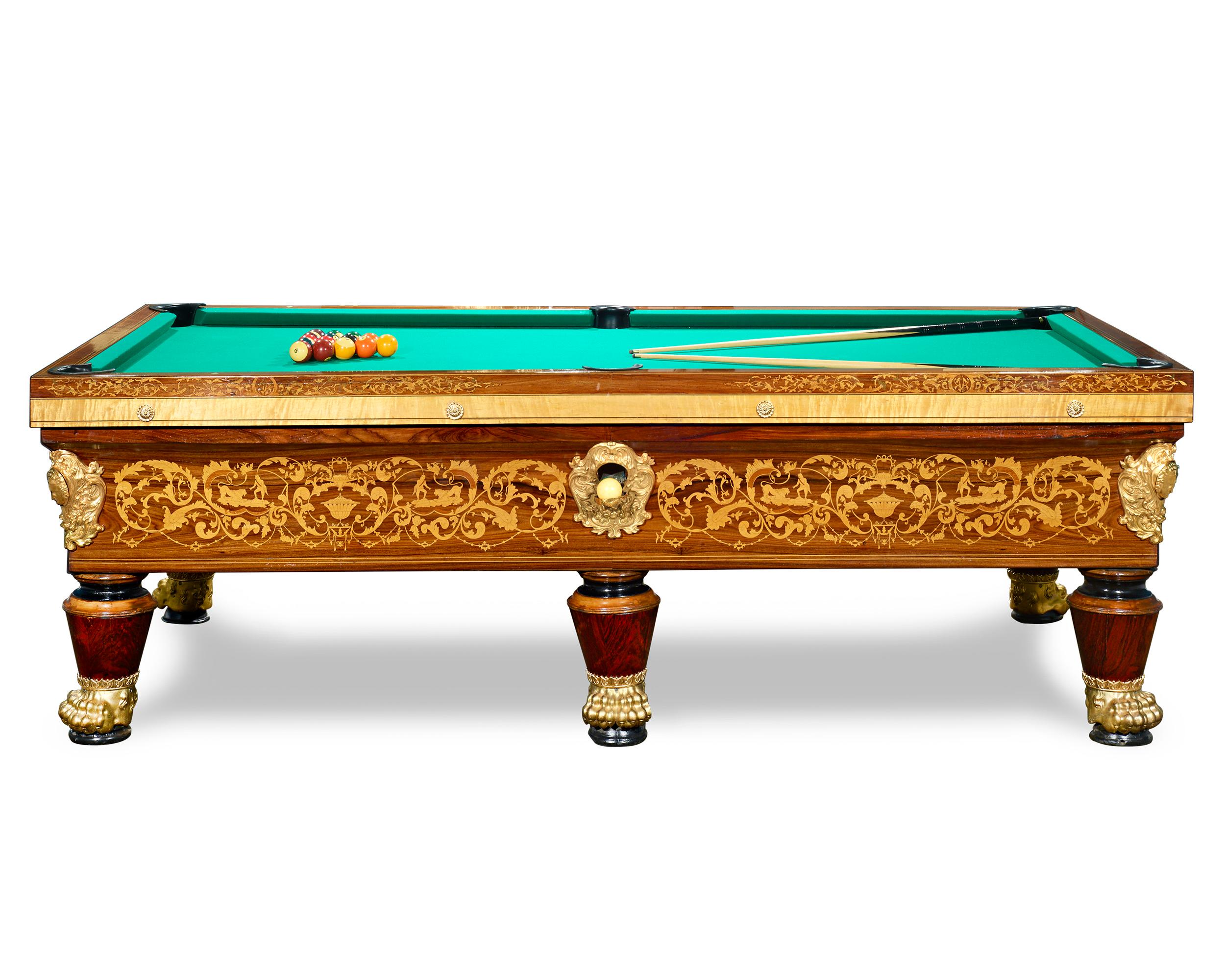 The game of billiards has deep roots among the French elite and during the 1800s. This magnificent Charles X billiard table is superior in every way and was almost certainly made for General Bertrand Clauzel, a highly decorated military leader who