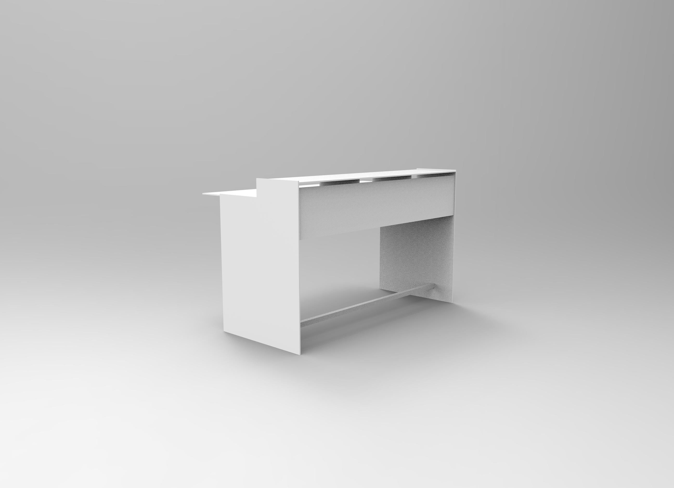 General Schreibtisch von Jonathan Nesci in gewachstem, poliertem Aluminiumblech (Minimalistisch) im Angebot