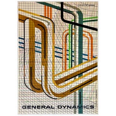 GENERAL DYNAMICS - INDUSTRIAL GASES Original Vintage Grafik  Design-Plakat