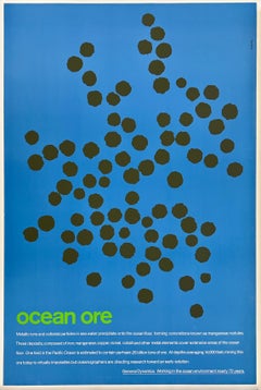 GENERAL DYNAMICS - OCEAN ORE Original Vintage Graphic Design Modernism Poster