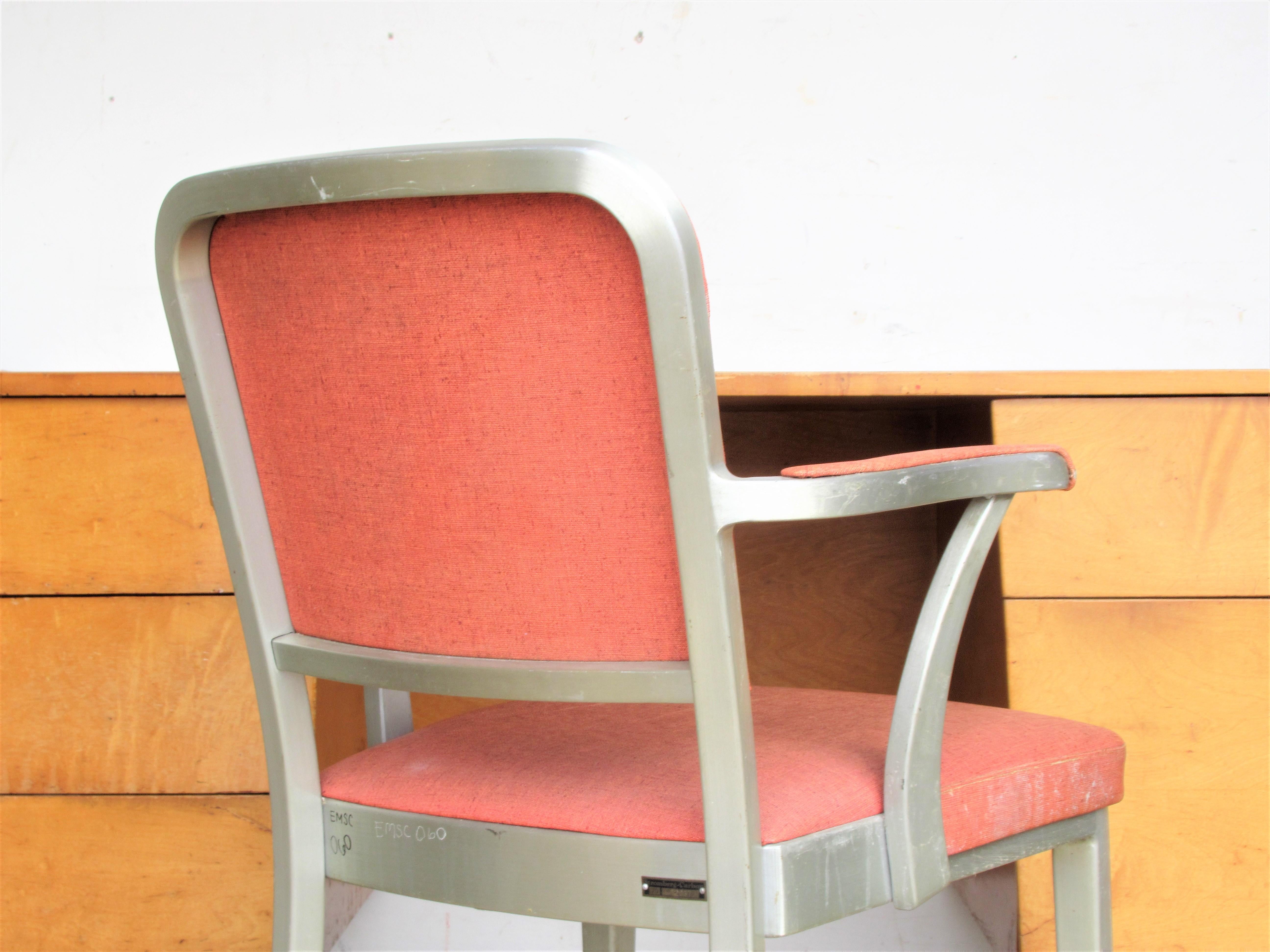 General Fireproofing Company Good Form Industrial Aluminum Armchair In Good Condition In Rochester, NY