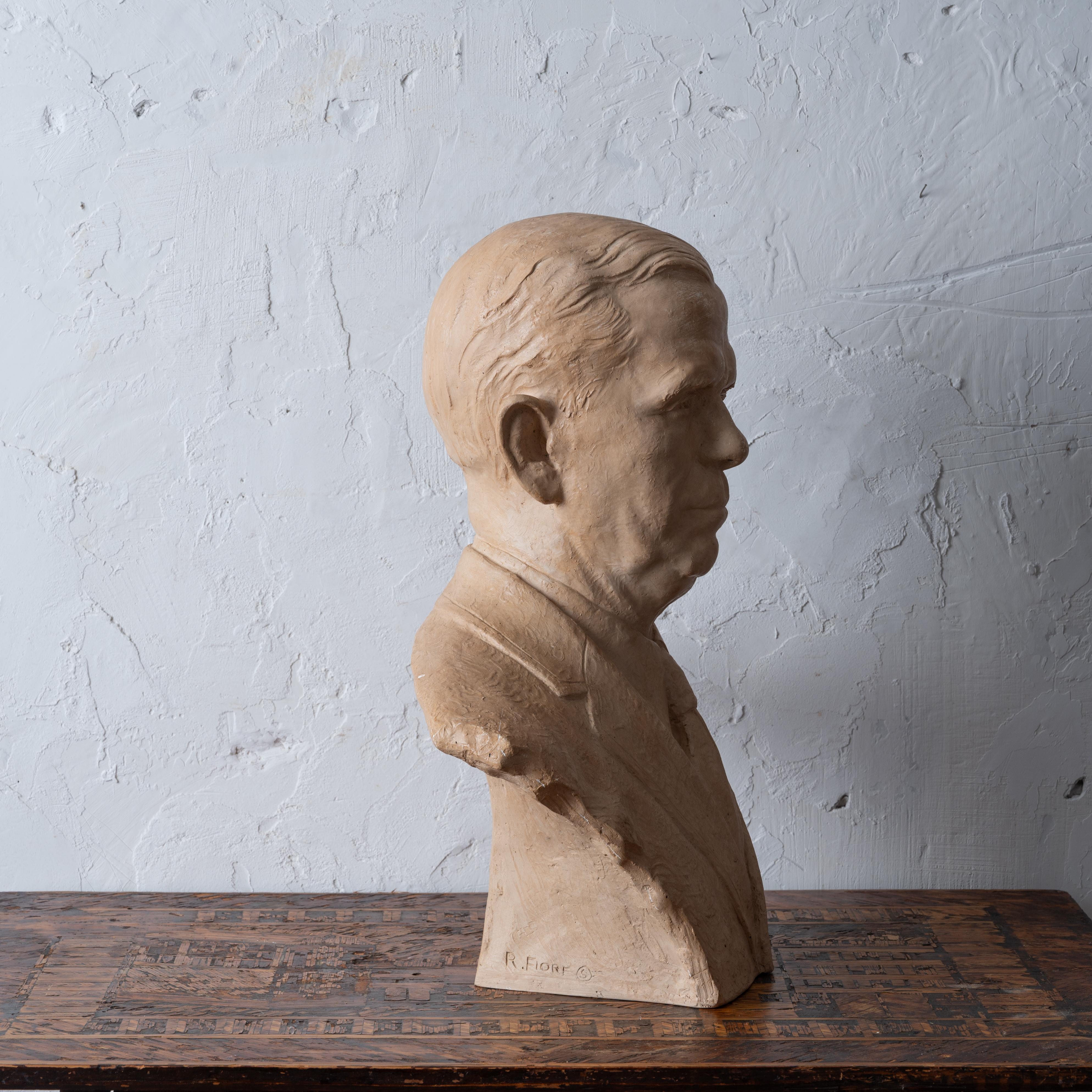 General George C. Marshall Plaster Bust by Rosario Russell Fiore For Sale 6