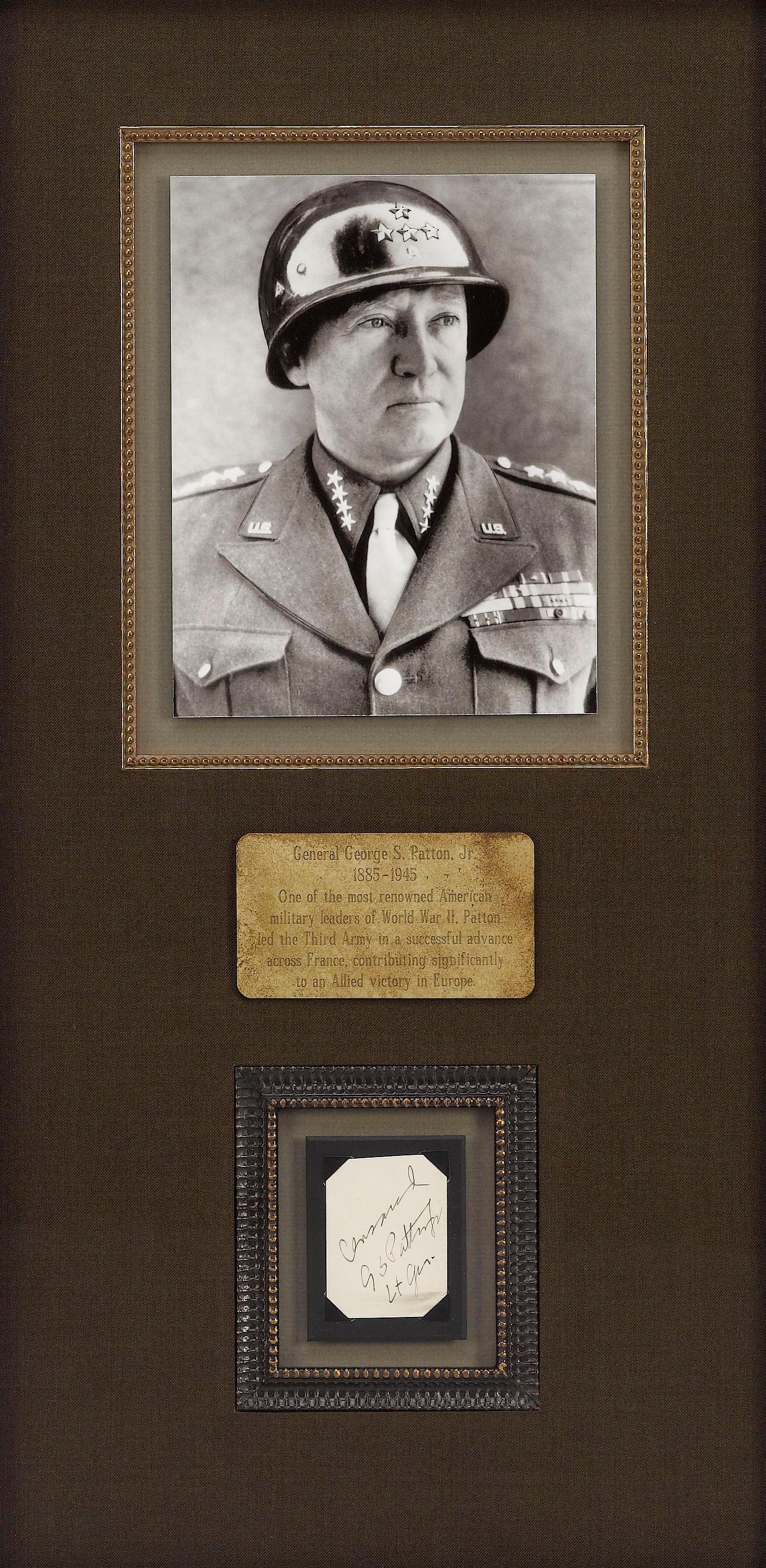 General George S. Patton Jr. Signature Collage In Good Condition For Sale In Colorado Springs, CO