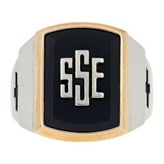General Motors Chevrolet Society of Sales Executives Ring, 10k Gold Onyx SSE