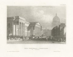 General Post Office, London, with Saint Paul's Dome, Antique View, circa 1850