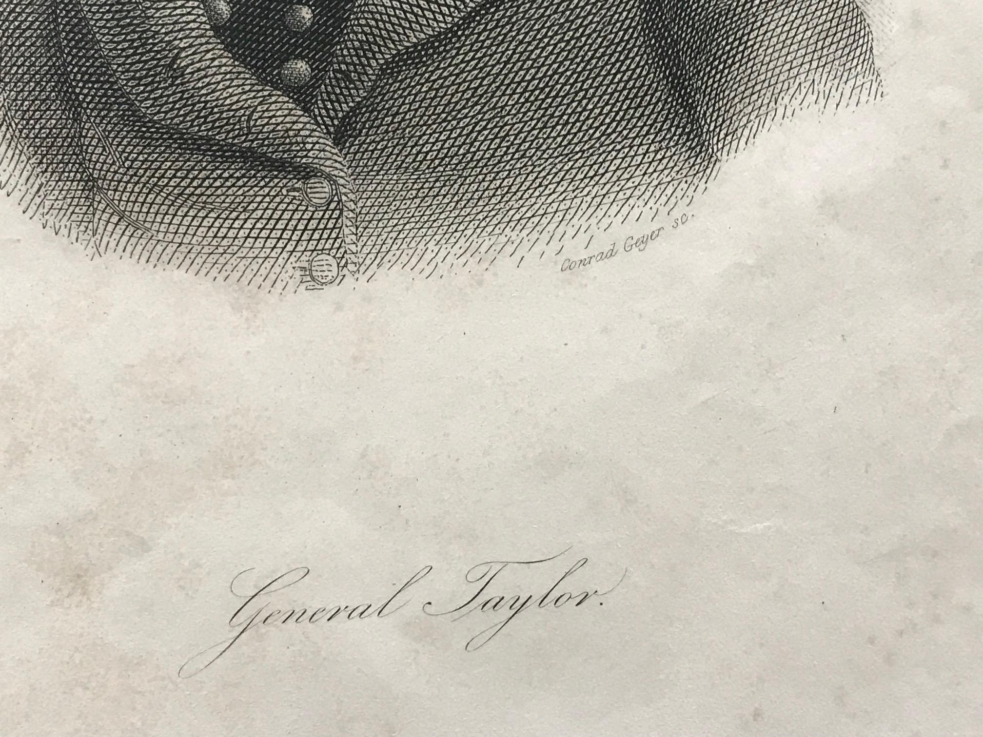 19th Century General Taylor, Conrad Geyer sc, circa 1860 For Sale