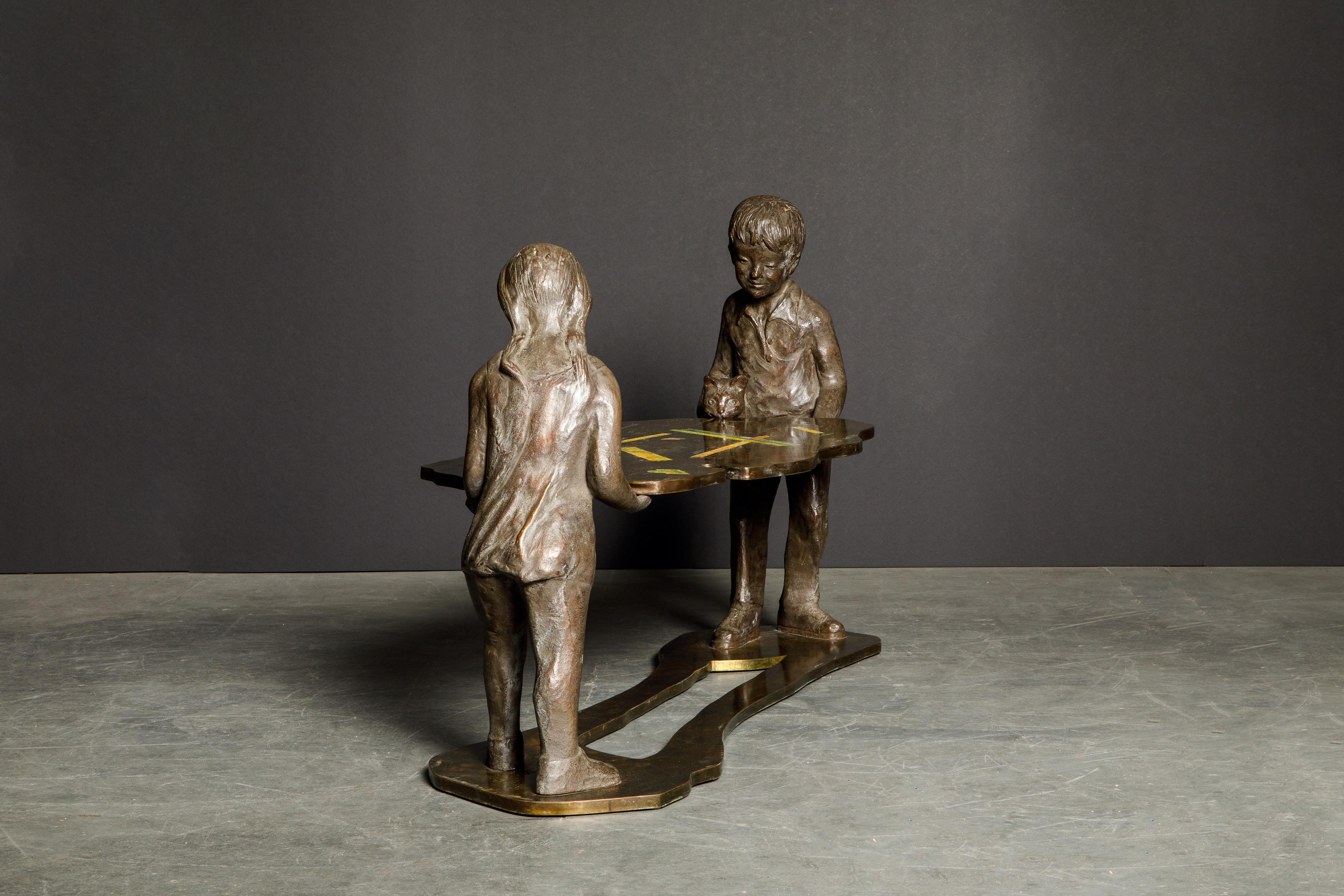 Bronze-Skulpturtisch „Generation“ von Philip und Kelvin LaVerne, um 1964, signiert im Angebot 3