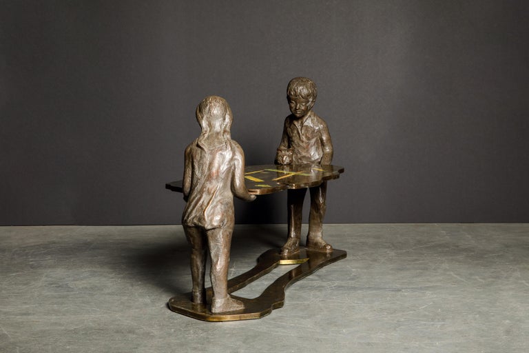 'Generation' Bronze Sculpture Table by Philip and Kelvin LaVerne, c. 1964 Signed For Sale 3