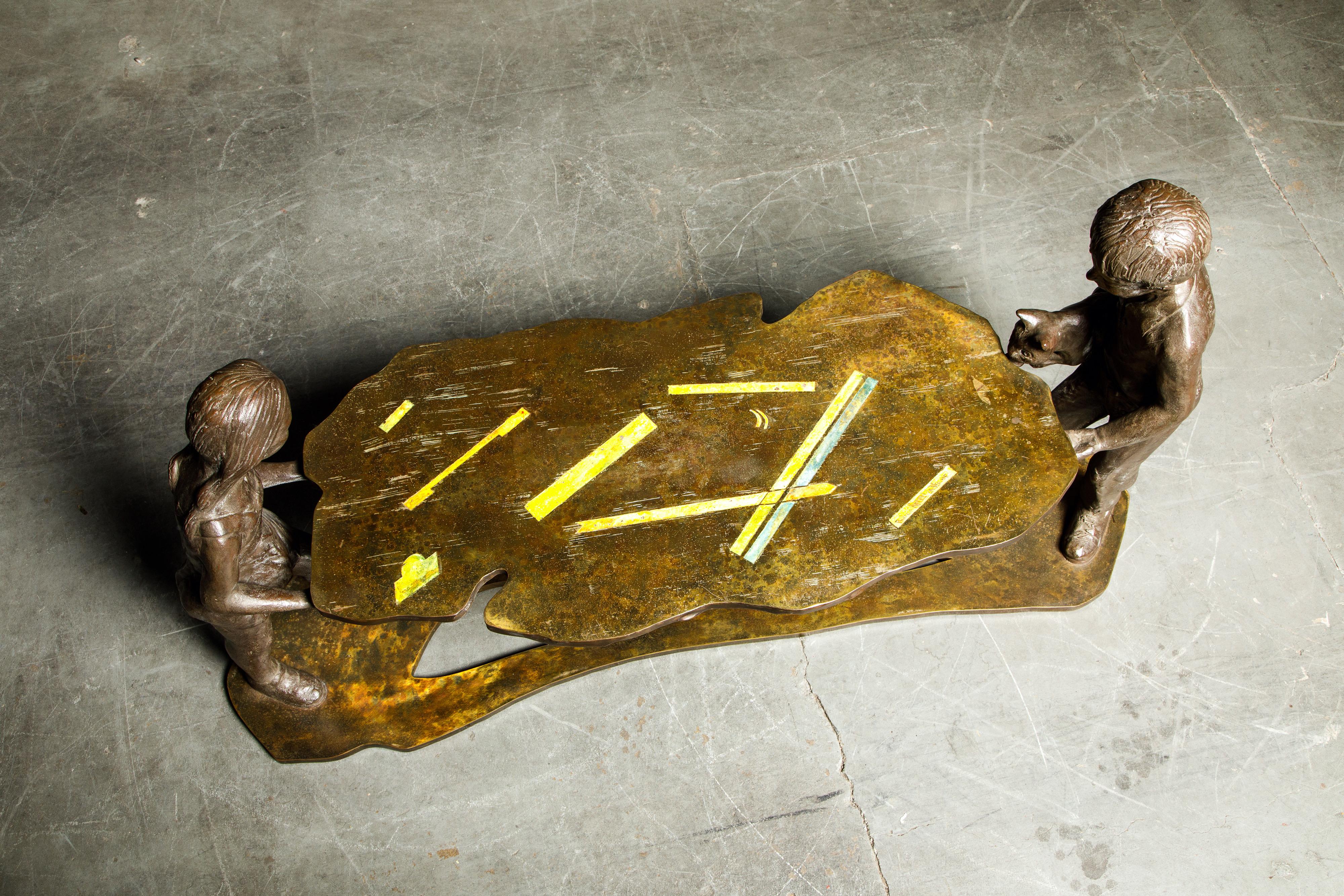 'Generation' Bronze Sculpture Table by Philip and Kelvin LaVerne, c. 1964 Signed For Sale 4