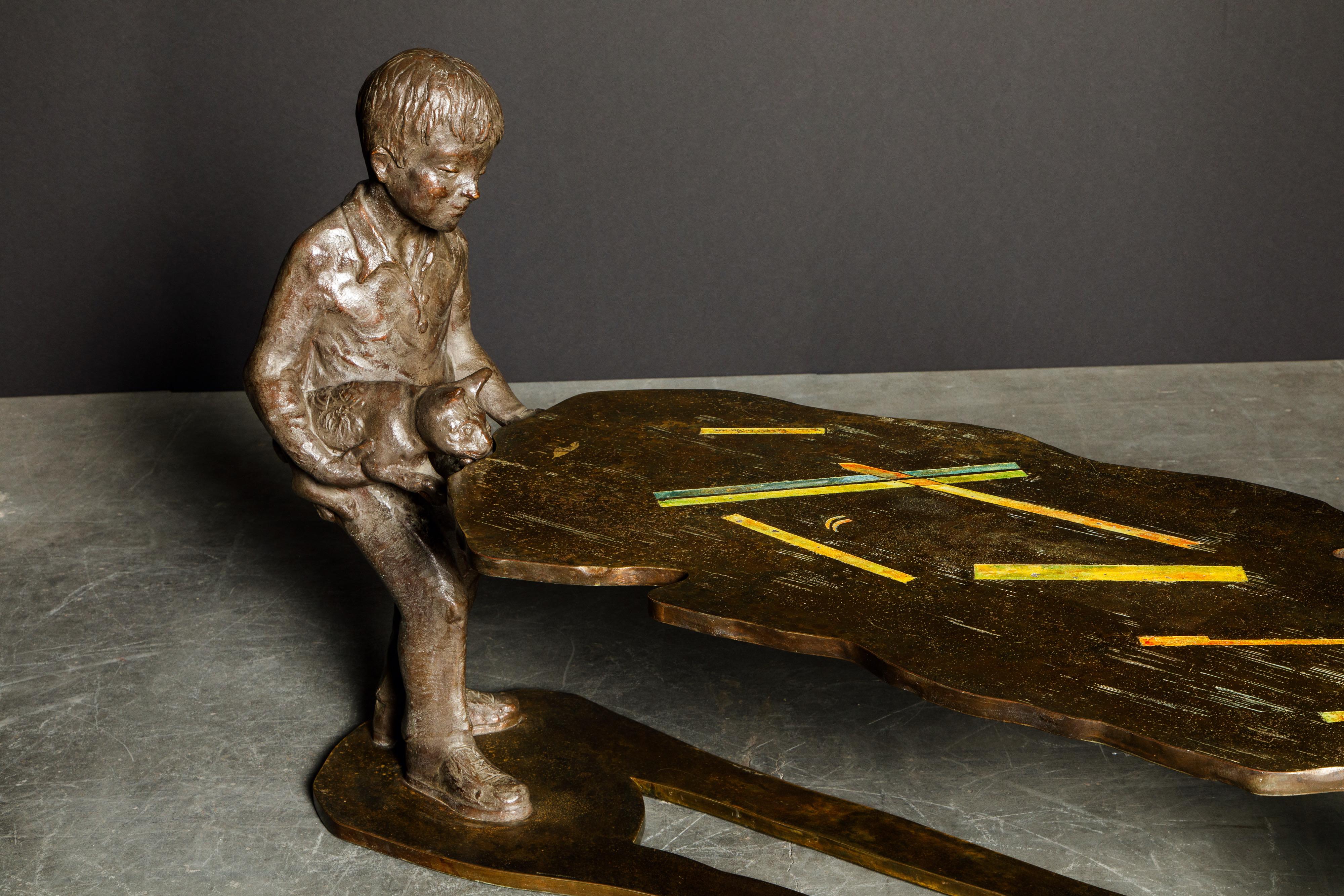 Table sculpture en bronze 'Generation' de Philip et Kelvin LaVerne, c. 1964 Signé en vente 5