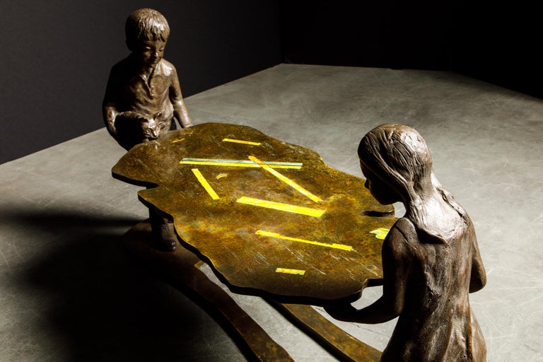 'Generation' Bronze Sculpture Table by Philip and Kelvin LaVerne, c. 1964 Signed For Sale 13