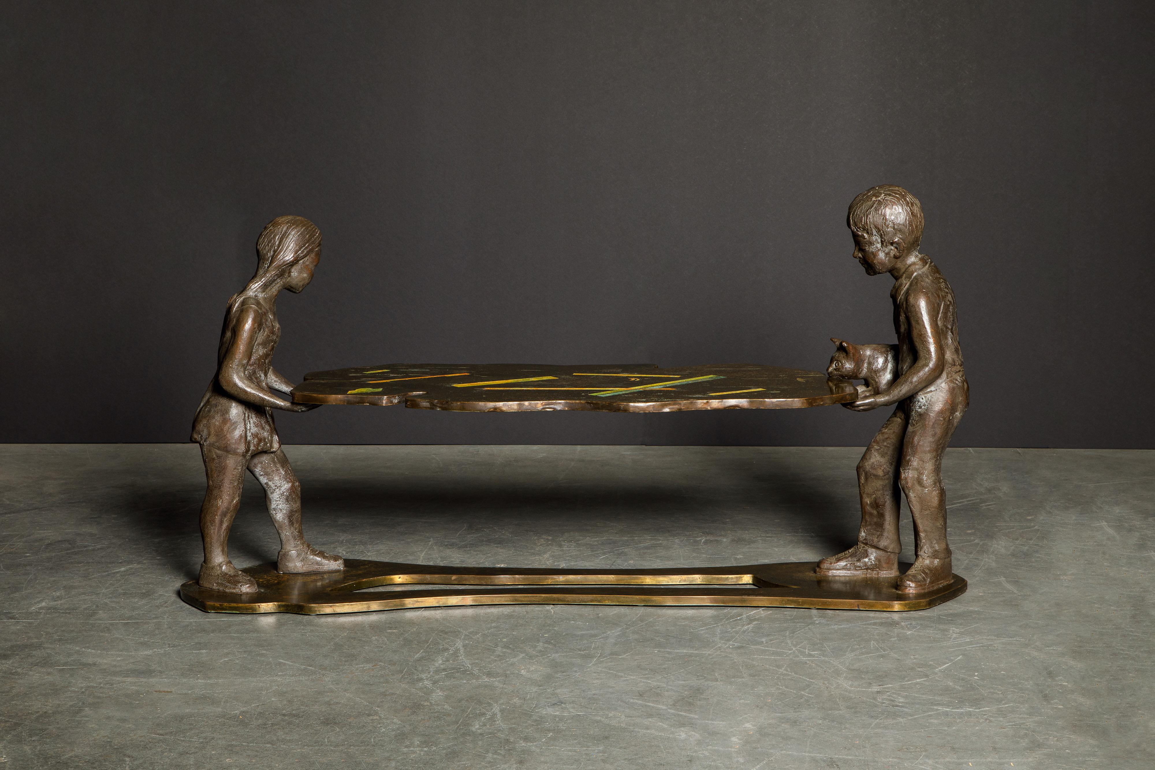 Bronze-Skulpturtisch „Generation“ von Philip und Kelvin LaVerne, um 1964, signiert im Angebot 2