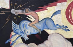 "Generation of Power", Remarkable 1931 Art Deco Mural Study, St. Paul, MN
