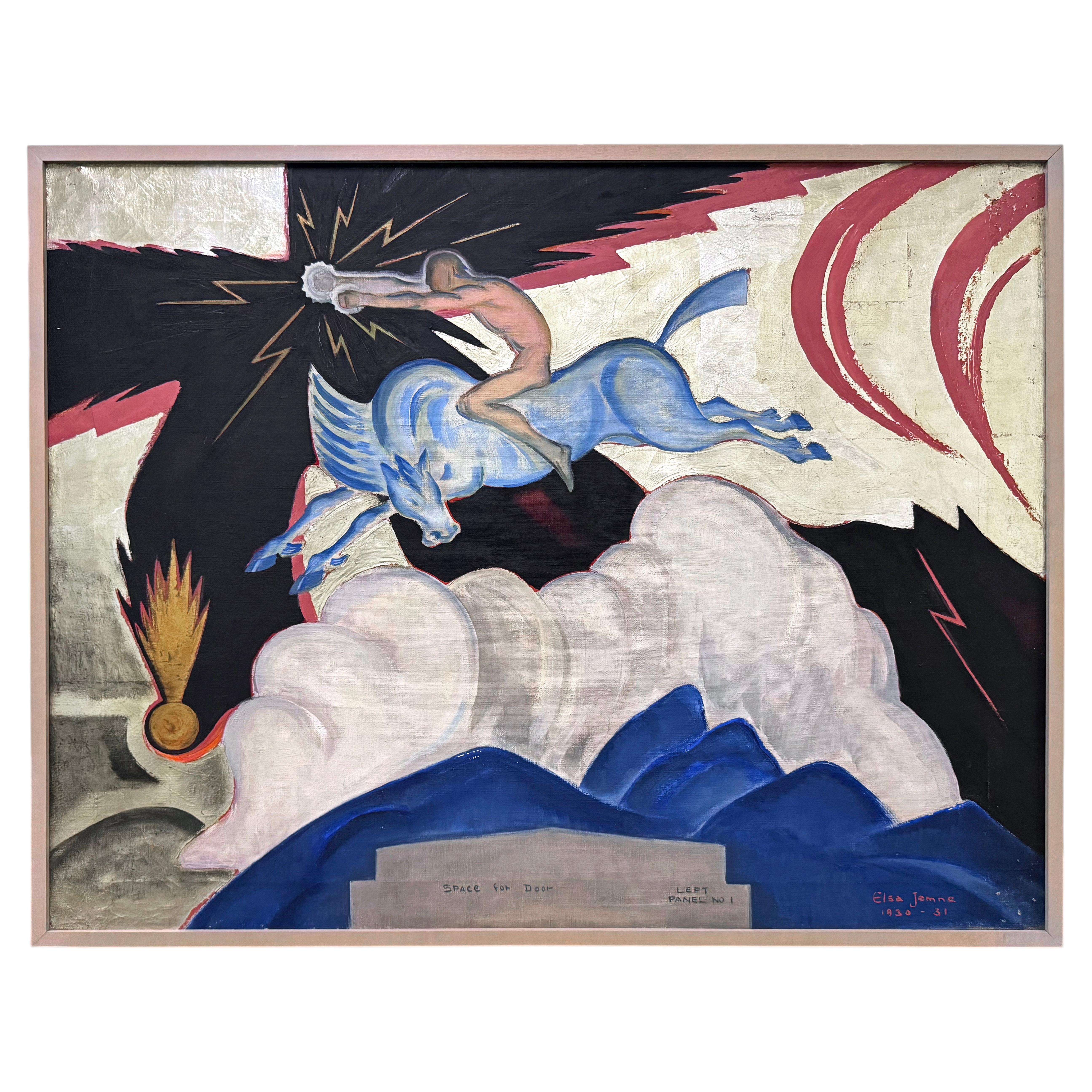"Generation of Power", Remarkable 1931 Art Deco Mural Study, St. Paul, MN For Sale