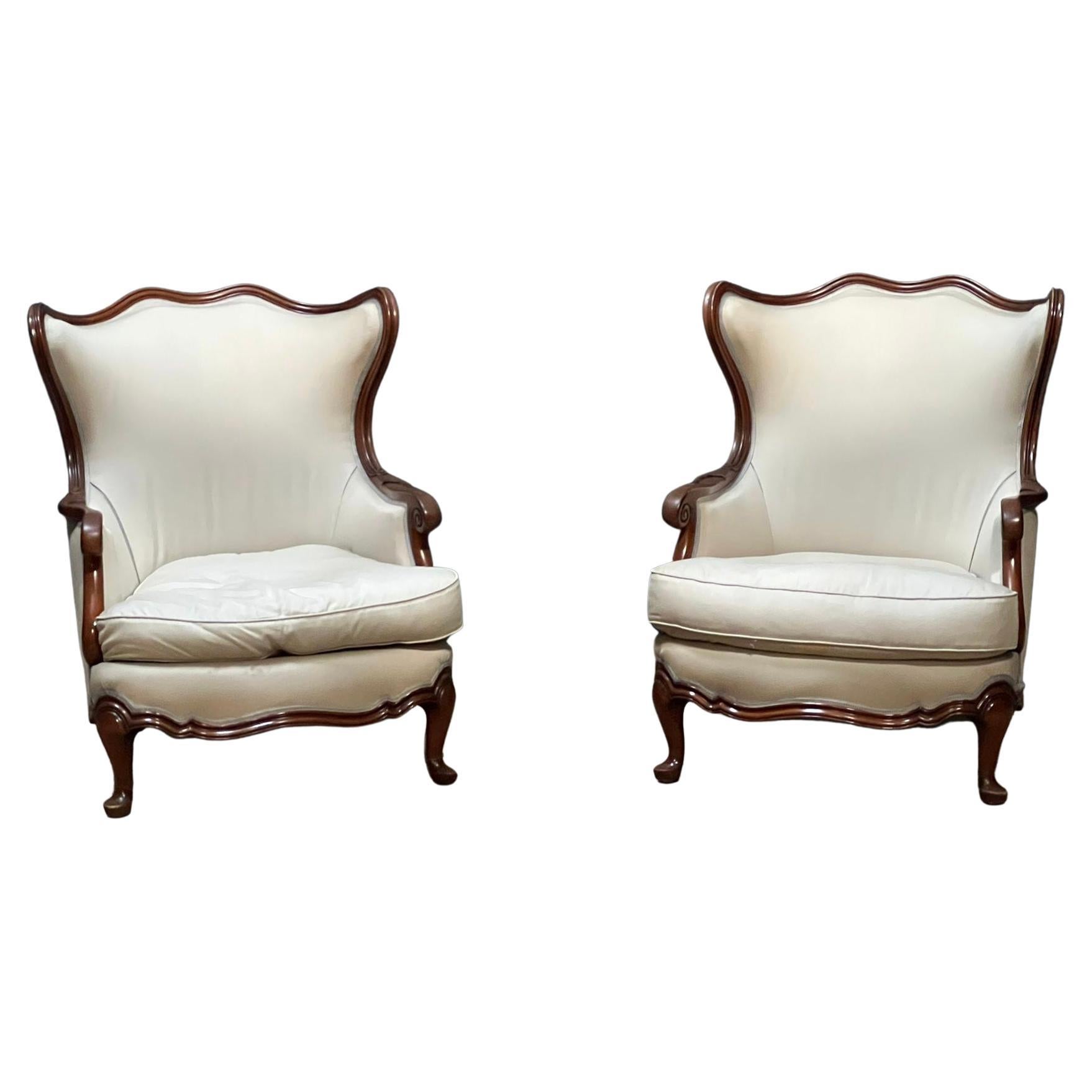 French Bergere Chair in Blue and White at 1stDibs blue bergere chair