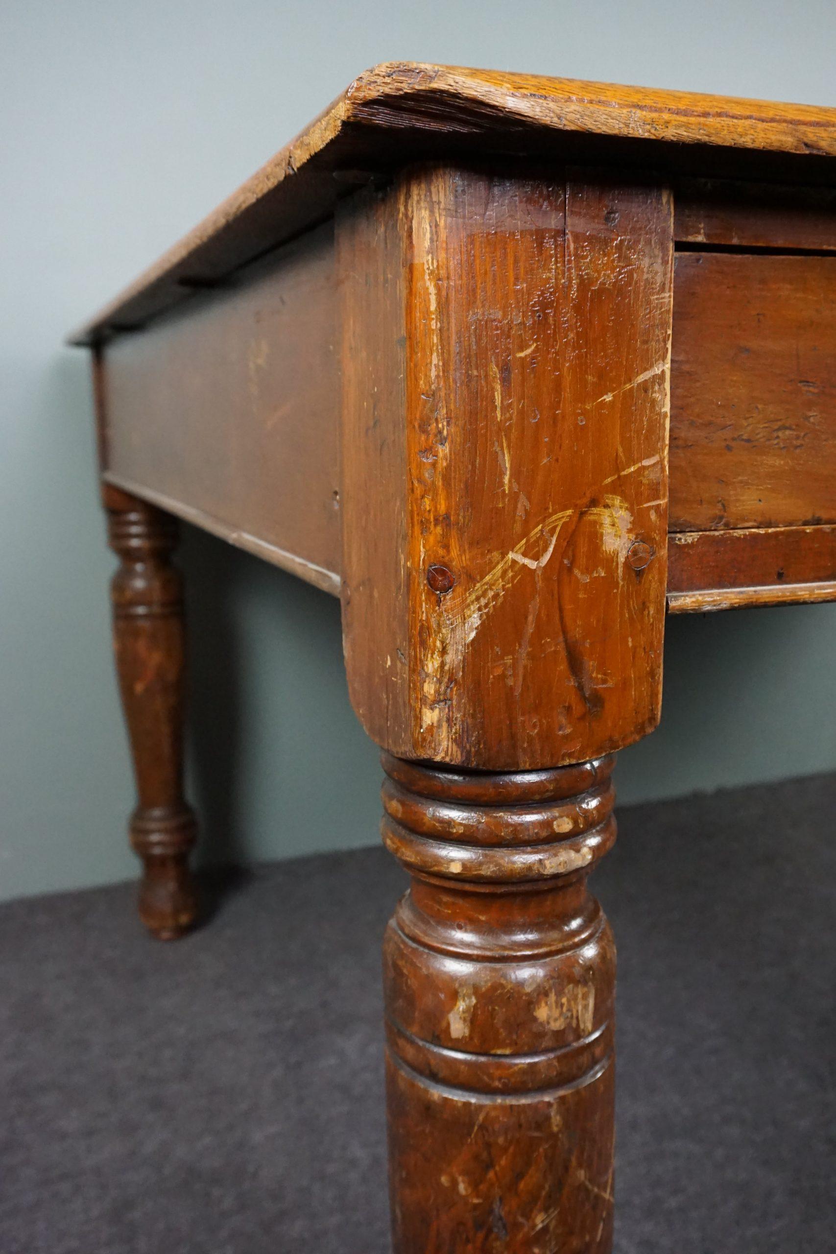 Generous antique English partner writing desk, Withy Grove Store, Manchester For Sale 5