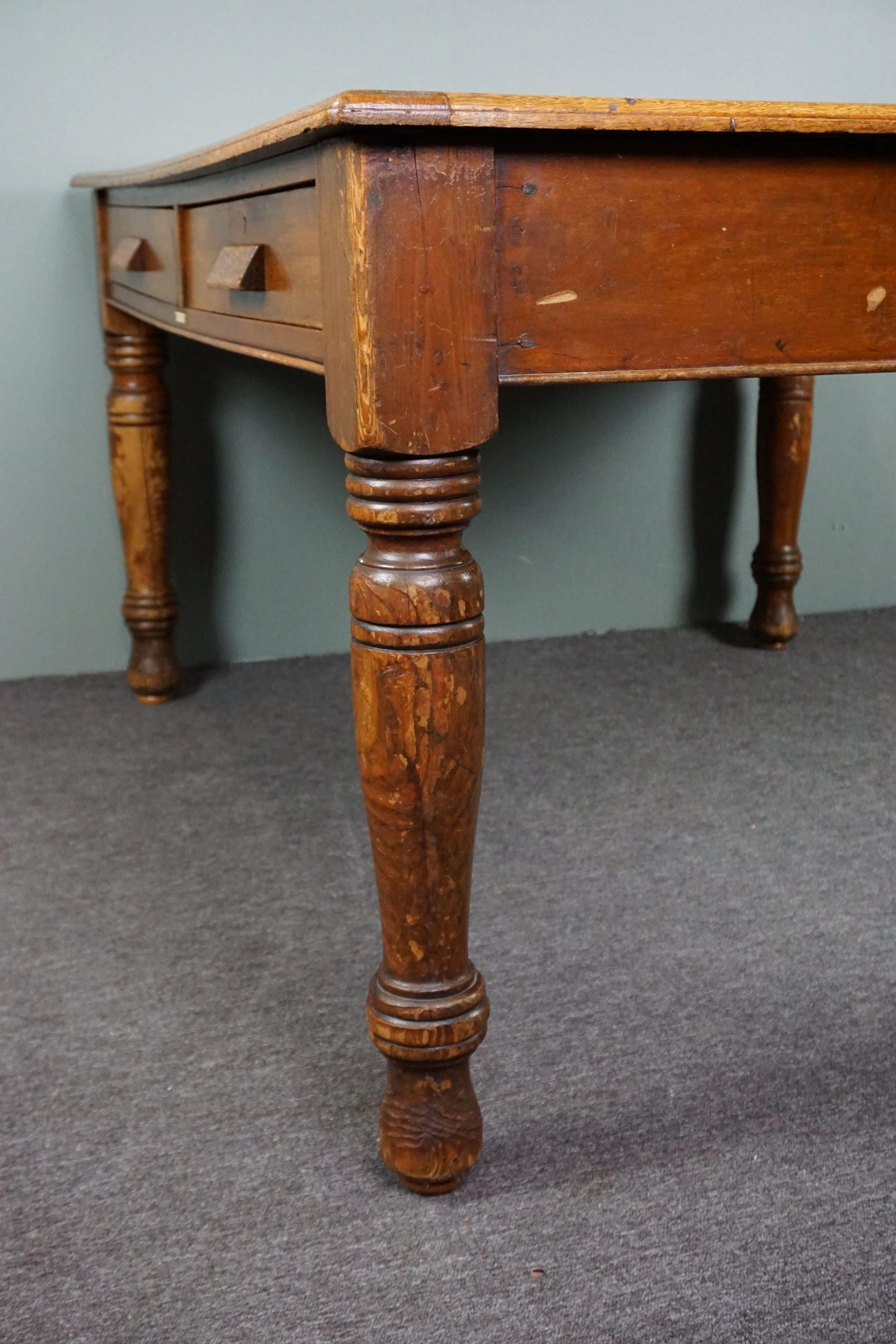 Generous antique English partner writing desk, Withy Grove Store, Manchester For Sale 6