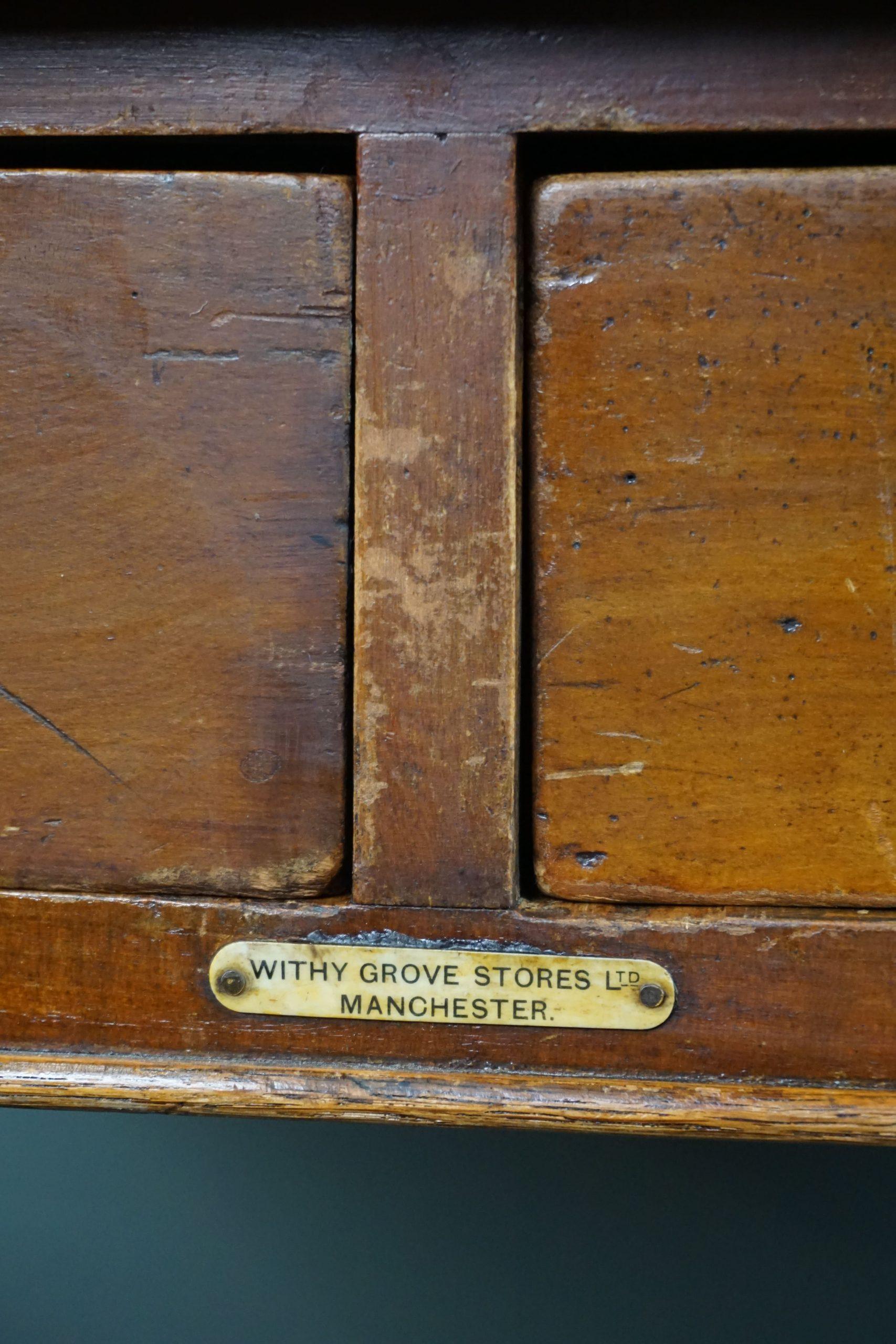Generous antique English partner writing desk, Withy Grove Store, Manchester For Sale 3