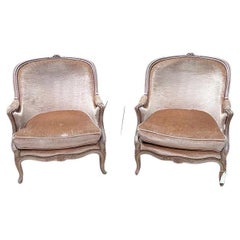 Generous Pair French Bergere Chairs