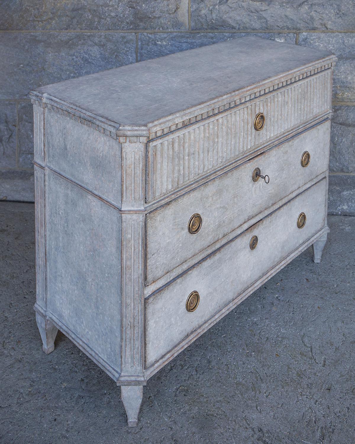 Wood Generous Swedish Commode in the Gustavian Style
