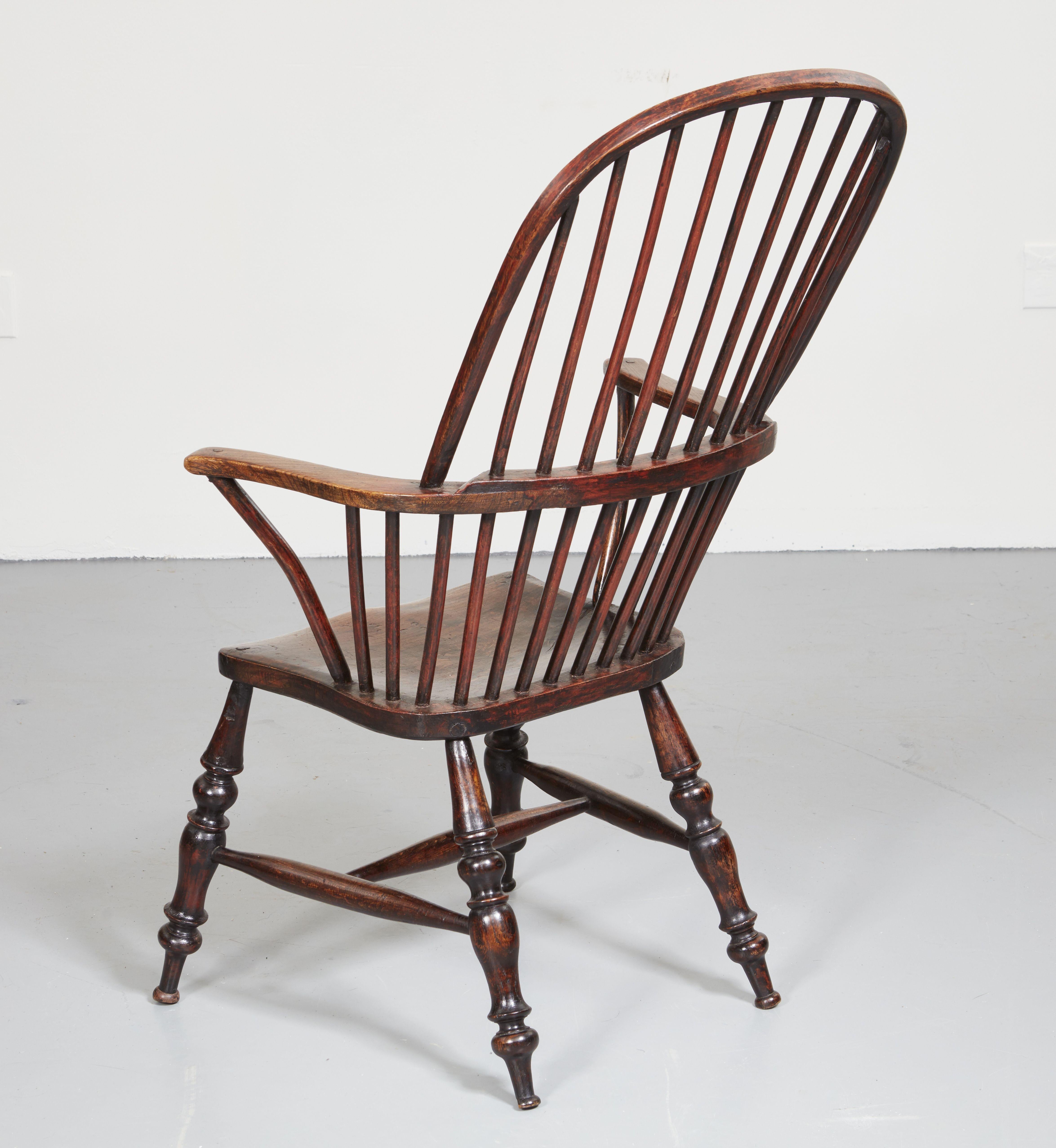 English Generous Windsor Armchair with Looped Back For Sale