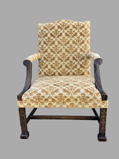 Poltrona imbottita George II in mogano intagliato inglese di dimensioni generose