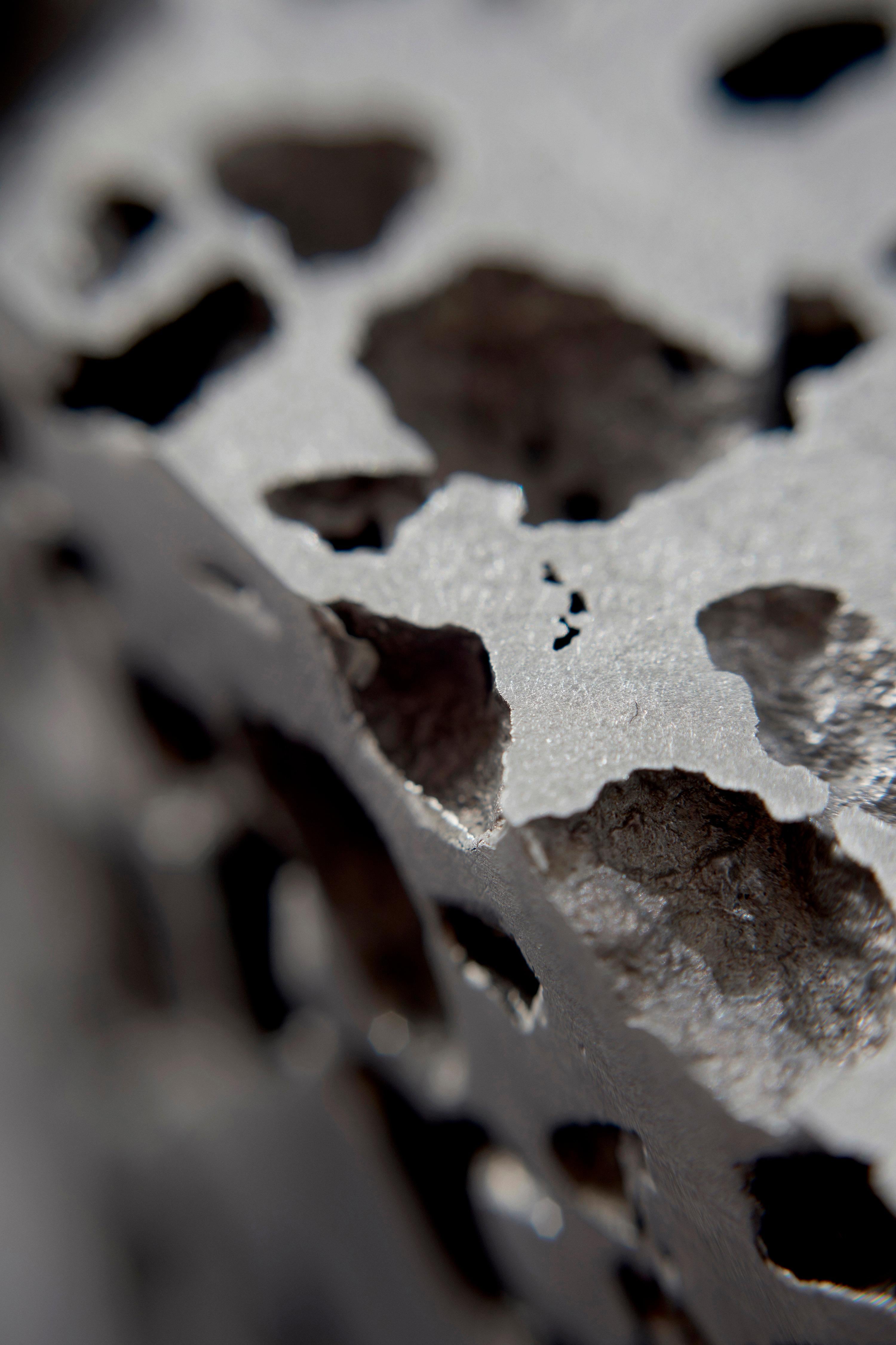 Couchtisch „Genesi Mono“ aus durchsichtigem, offenem Aluminiumblech von Andrea Grecucci (21. Jahrhundert und zeitgenössisch) im Angebot