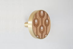Genesini Wall Hanger in Wood with Gold Rim by Davide Aquini for Portego